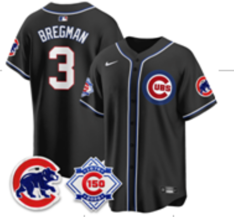 Men 2026 Chicago Cubs #3 Bregman black Game Nike MLB Jersey 0518005